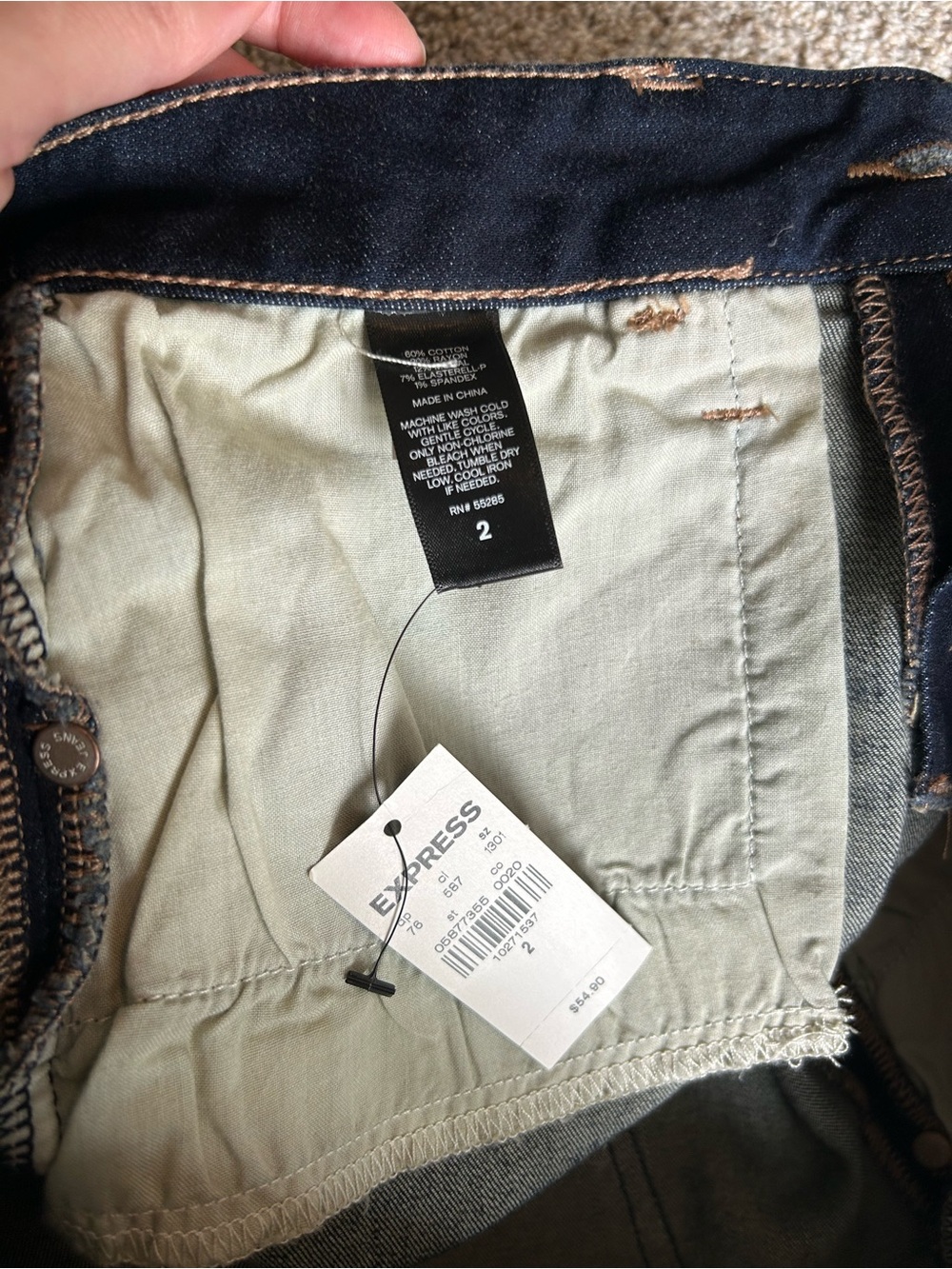 Express Women's Dark Blue Denim Jean Shorts size 2 - Picture 6 of 11